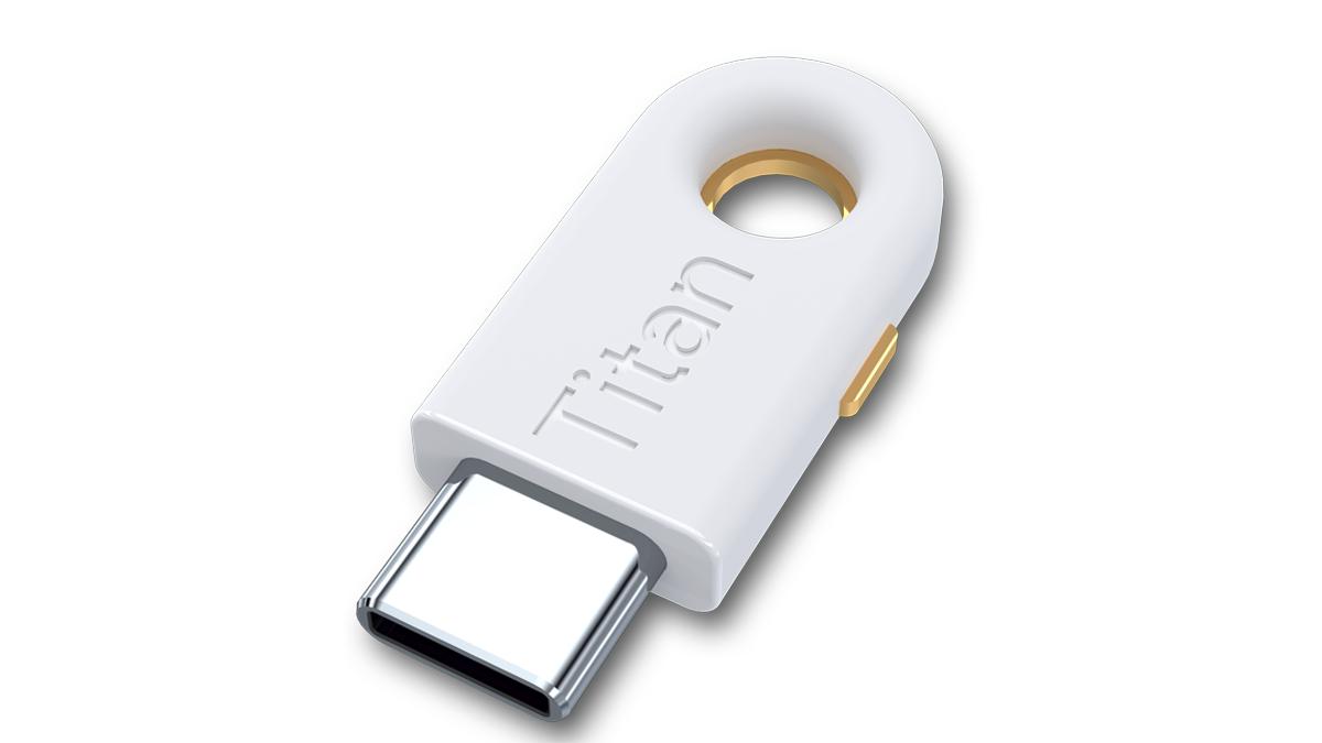 Bild des Google Titan Key. Ausführung als USBc Schlüssel.