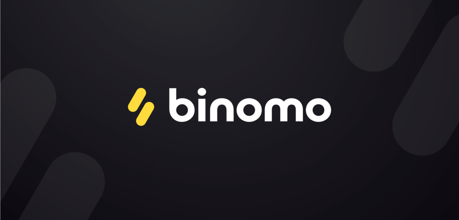 Wordmark of the Binomo binary options trading platform.