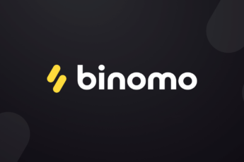 Wordmark of the Binomo binary options trading platform.